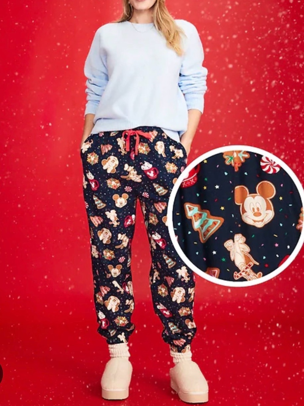 Disney Women’s Navy Holiday Character Pajama Pants